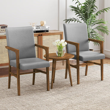 Goflame Mid Century Modern Dining Chairs Set of 2/4 with High Back, Solid Wooden Frame & Soft Cushion