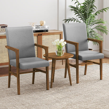 Goflame Mid Century Modern Dining Chairs Set of 2/4 with High Back, Solid Wooden Frame & Soft Cushion
