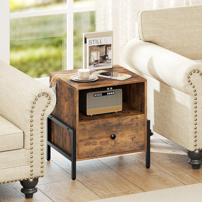 Goflame Nightstand with Charging Station
