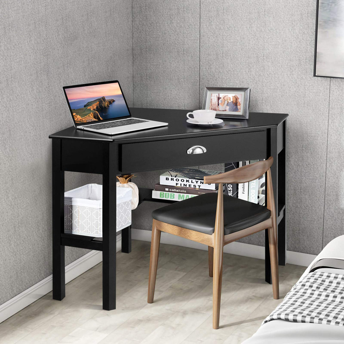 GOFLAME Computer Corner Desk for Small Space Home Office