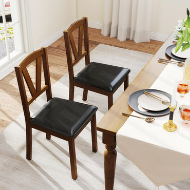 Goflame Wooden Dining Chairs Set (2/4)