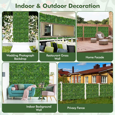Goflame Grass Wall Panels Backdrop - 4 PCS 20"x20" Artificial Tropical Boxwood Panels