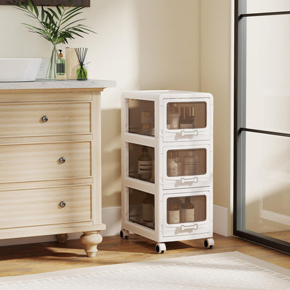 Goflame 3/4/5-Tier Plastic Drawer Storage Organizer Rolling Cart with Drawers & Lockable Wheels