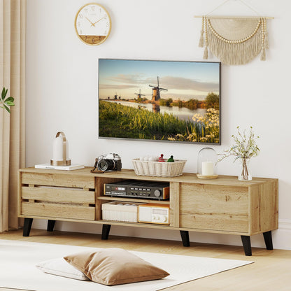 Goflame Mid Century Modern TV Stand for 65-80 Inch TV