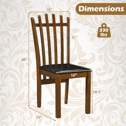 Goflame Wood Dining Chairs Set w/ Rubber Wood Frame