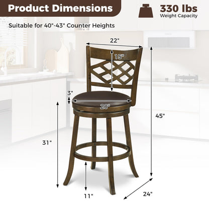 Goflame Swivel Bar Stools Set of 2/4 26"/31" Bar Height Chairs