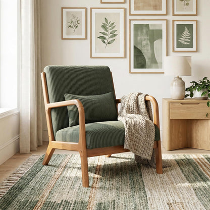 Goflame Modern Accent Chair Corduroy Upholstered Lounge Chair