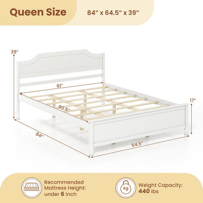 Goflame Queen/Twin/King/Full Size Wooden Bed Frame with Headboard