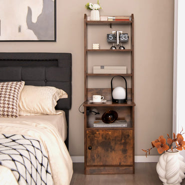 Goflame Nightstand with Charging Station - 55" Tall Bedside Table