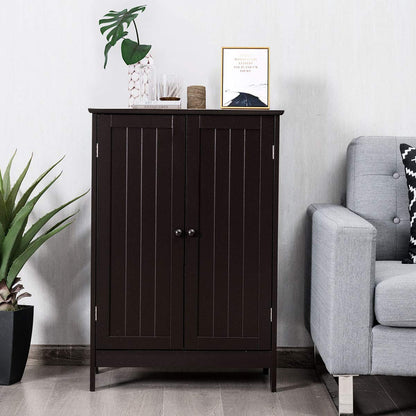 Goflame Storage Cabinet with Doors and Shelves - Freestanding Storage Organizer with Anti-Tipping Device