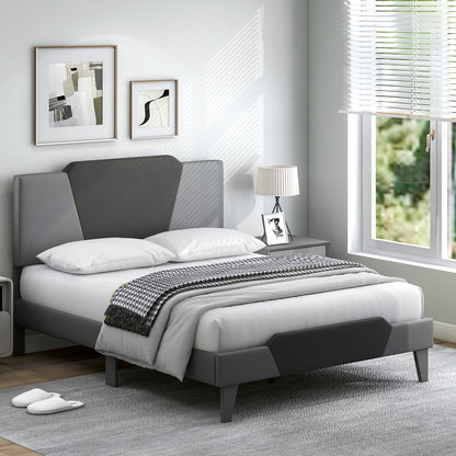 Goflame Queen/Full/Twin Size Velvet Upholstered Bed Frame with Headboard