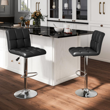 Goflame Swivel Bar Stools Set of 2/4, Upholstered Counter Height Bar Chairs with Back