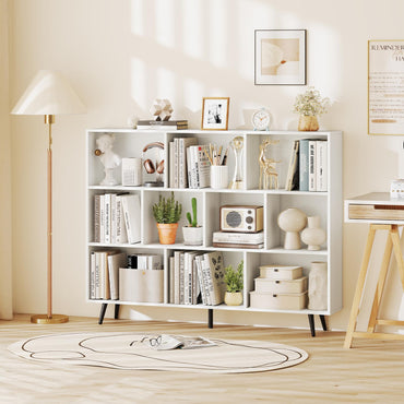 Goflame 10 Cube Bookcase with 5 Metal Legs for Living Room