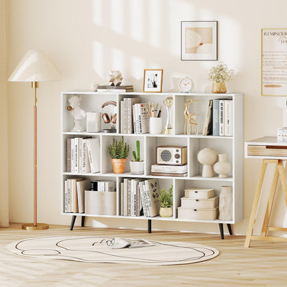 Goflame 10 Cube Bookcase with 5 Metal Legs for Living Room