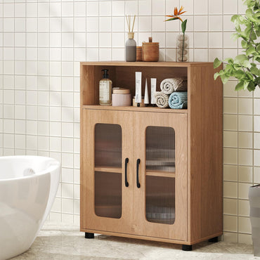 Goflame Bathroom Storage Cabinet with 2 Doors & 3-Level Adjustable Shelf