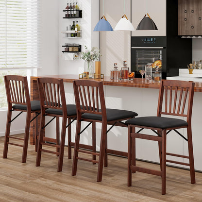 Goflame Folding Bar Stools Set, 24.5" Counter Height Bar Dining Chairs with Back