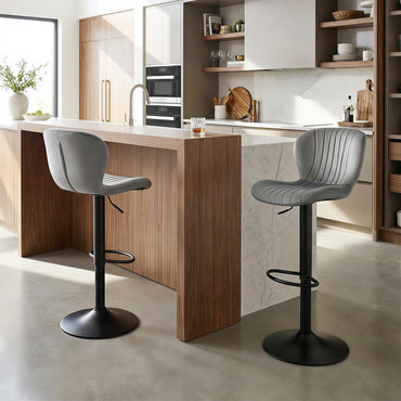 Goflame Bar Stools Set of 2/4 | Adjustable Counter Height Chairs with Velvet Upholstered Backrests