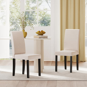 Goflame Upholstered Dining Chair Set of 2/4 Mid Century Modern Fabric Kitchen Chairs with Thick Padded Seat