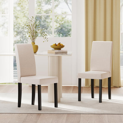 Goflame Upholstered Dining Chair Set of 2/4 Mid Century Modern Fabric Kitchen Chairs with Thick Padded Seat