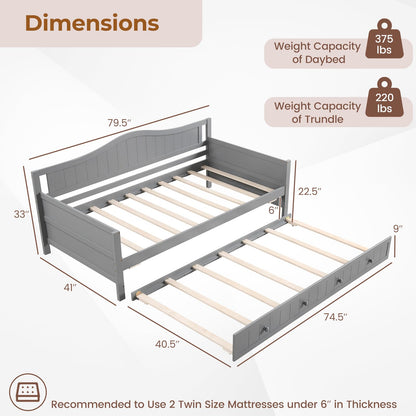 Goflame Twin Daybed with Trundle