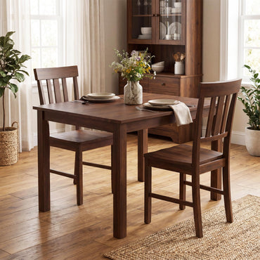 Goflame Wooden Dining Chairs Set of 2/4 with Slat Back & Contoured Seat