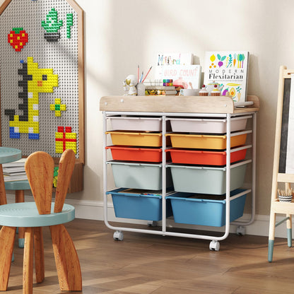 Goflame Rolling Storage Cart with 10 Drawers, Utility Cart