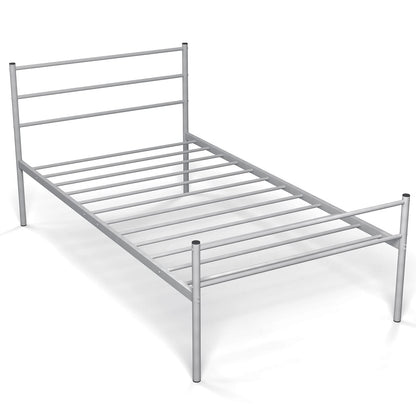 Goflame Twin Size Metal Bed Frame with Headboard & Footboard, 13.5 Inch Platform Bed Frame
