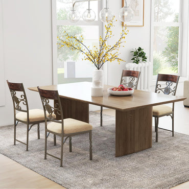 Goflame Upholstered Dining Chair Set, Vintage Metal Dining Chairs with Soft Padded Seat Cushion