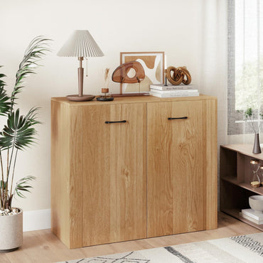 Goflame 38" Modern Storage Cabinet with 2 Doors and 4 Cubic Shelves