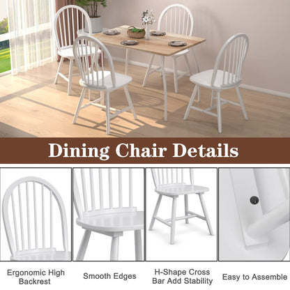 Goflame Wood Dining Chairs, French Country Armless Spindle Back Dining Chairs
