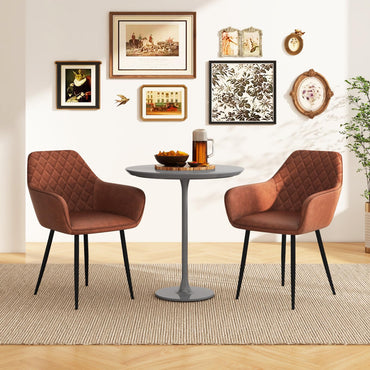 Goflame Mid Century Modern Dining Chairs Set of 2/4, Upholstered Accent Chairs w/Curved Backrest, Wide Seat & Armrests