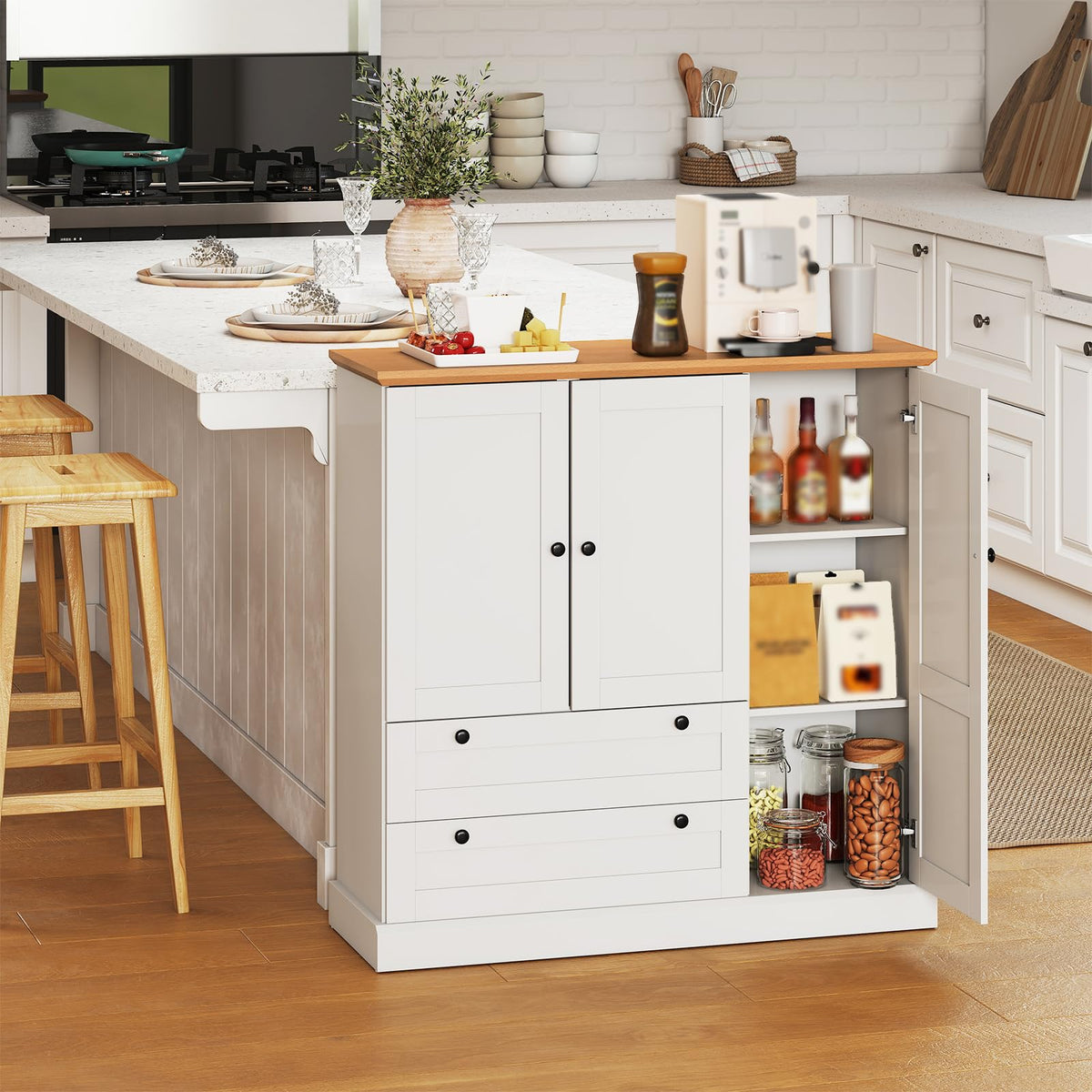 Goflame Buffet Cabinet with Storage for Coffee Bar Dining Living Room Entryway