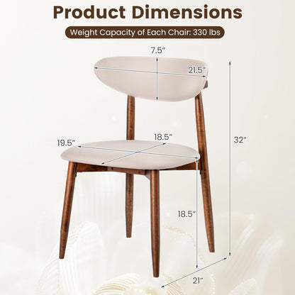Goflame Modern Upholstered Wooden Dining Chairs with Fabric Padded Seat (2/4)