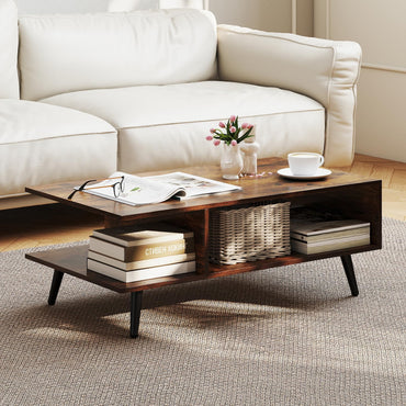 Goflame Coffee Table with Storage for Living Room