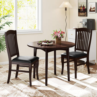Goflame Set of 2/4 Wooden PU Leather Upholstered Dining Chairs