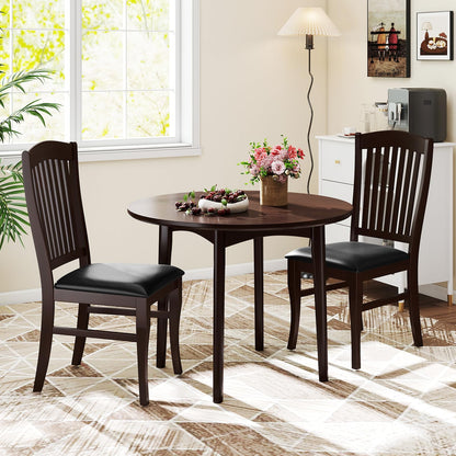 Goflame Set of 2/4 Wooden PU Leather Upholstered Dining Chairs