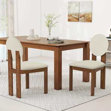 Goflame Sherpa Dining Chairs Set of 2/4 Mid Century Modern Kitchen Chairs w/Rubber Wood Legs