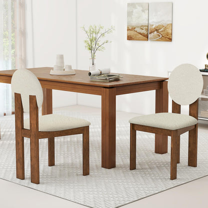 Goflame Sherpa Dining Chairs Set of 2/4 Mid Century Modern Kitchen Chairs w/Rubber Wood Legs
