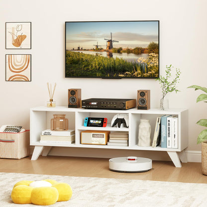 Goflame TV Stand for TVs up to 55", 4-Cubby Entertainment Center