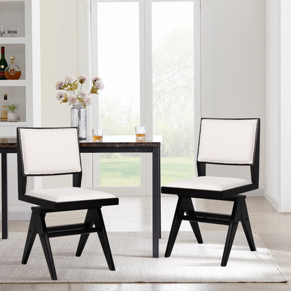 Goflame Swivel Dining Chairs Set of 2/4, Faux Sherpa Kitchen Chairs w/Rubber Wood Frame