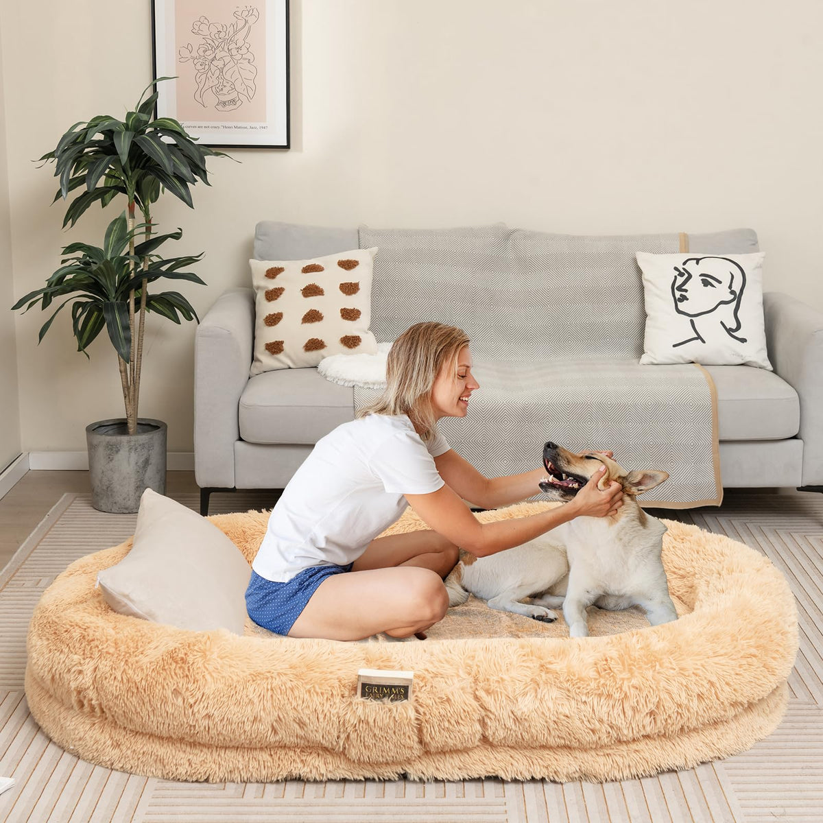 Goflame Human Dog Bed - 71" x 45" Large Human Size Dog Bed for Adult