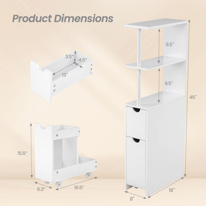 Goflame Slim Storage Cabinet Narrow Freestanding Bathroom Organizer