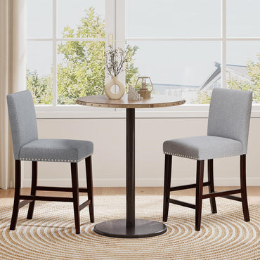 Goflame Modern Bar Stools Set of 2/4 26" Upholstered Counter Height Bar Stools w/Tilt Backrest