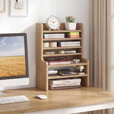 Goflame Desktop Bookshelf | 16.5" Desk Hutch Dorm with Open Cubes