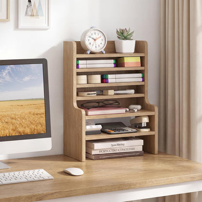 Goflame Desktop Bookshelf | 16.5" Desk Hutch Dorm with Open Cubes