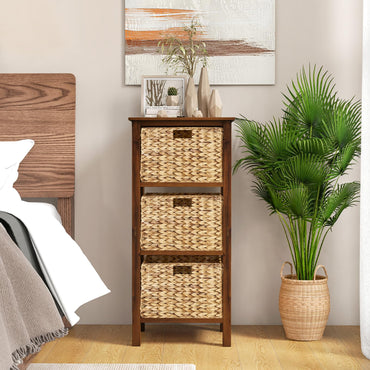 Goflame Wooden X-Design Side Table End Table