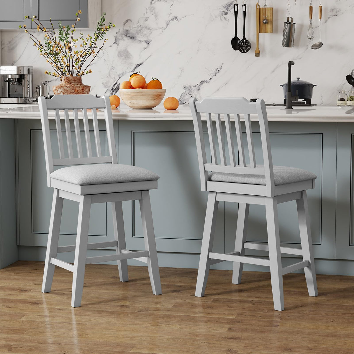 Goflame 25" Modern Bar Stools Set of 2/4 360° Swivel Counter Height Chairs