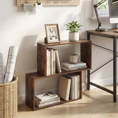 Goflame Geometric Bookcase Side Table with Open Storage