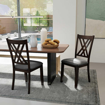 Goflame Linen Fabric Upholstered Wooden Dining Chair Set of 2/4 with Rubber Wood Frame for Dining Room