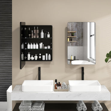 Goflame Medicine Cabinet Mirror, 20x30” Bathroom Cabinet with Beveled Mirror